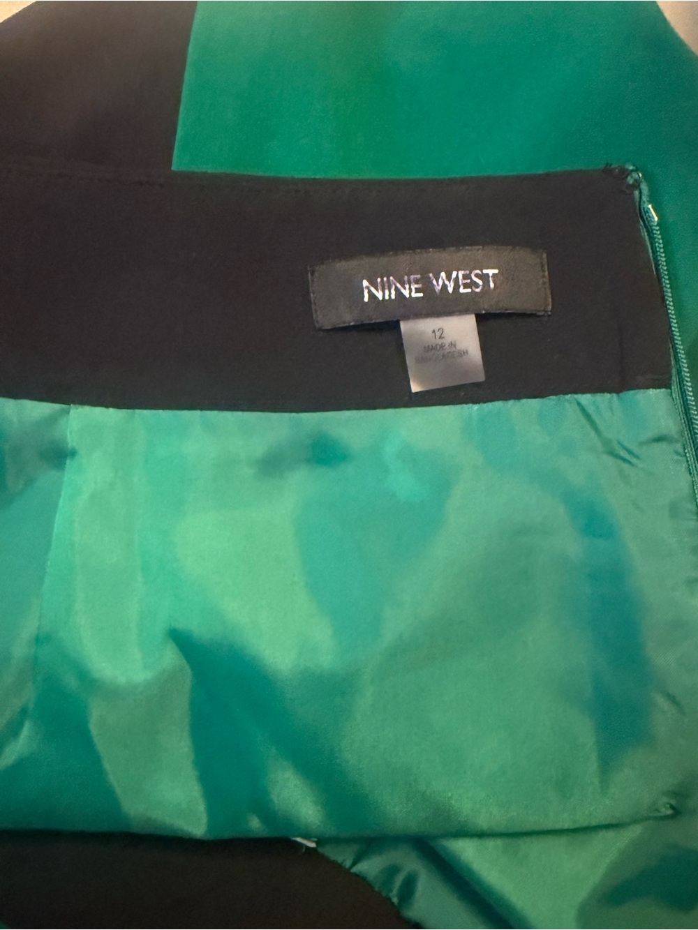 Nine West Green and Black A-Line Pencil Skirt - Picture 6 of 11